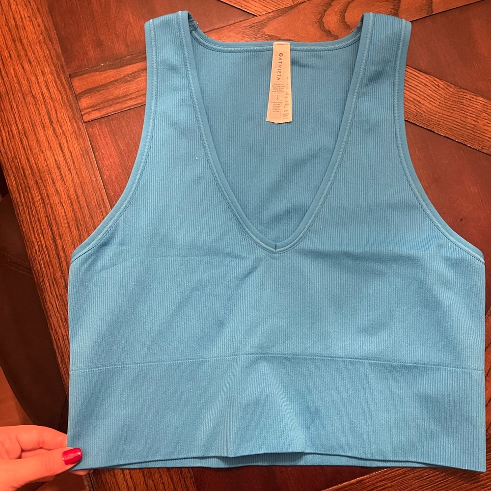 Athleta Blue Ribbed Top
